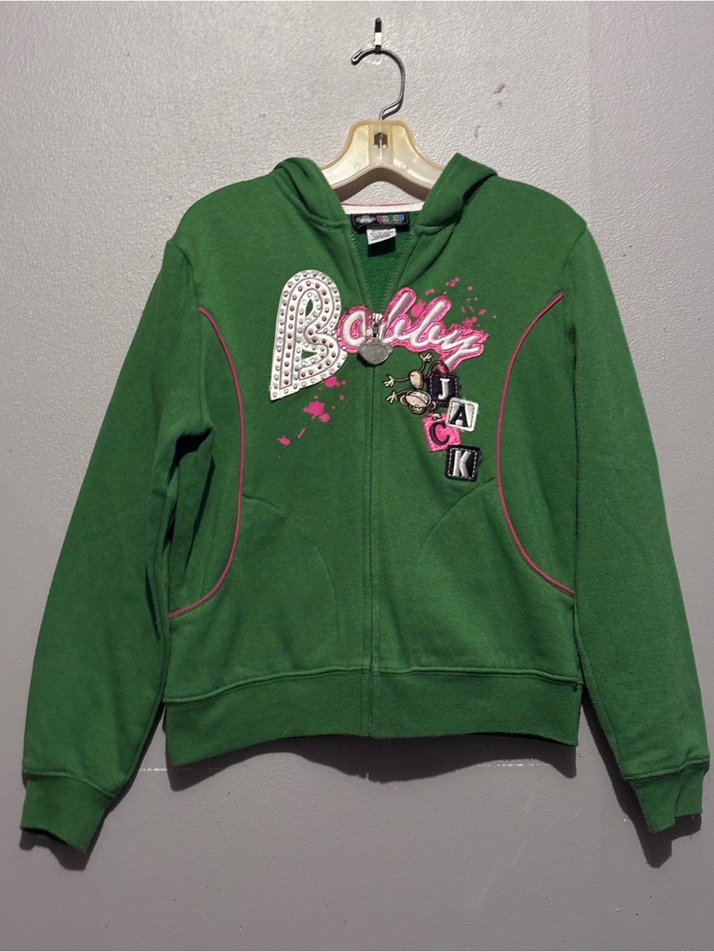 Y2K Green Bobby Jack Hooded Full Zip Jacket